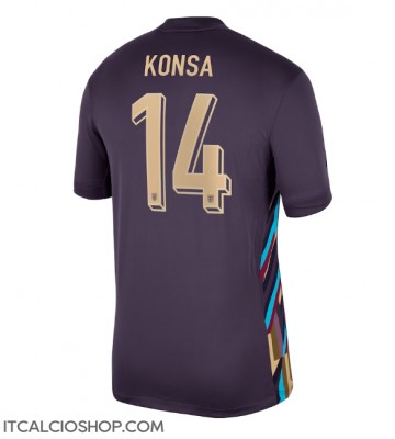 Inghilterra Ezri Konsa #14 Seconda Maglia Europei 2024 Manica Corta